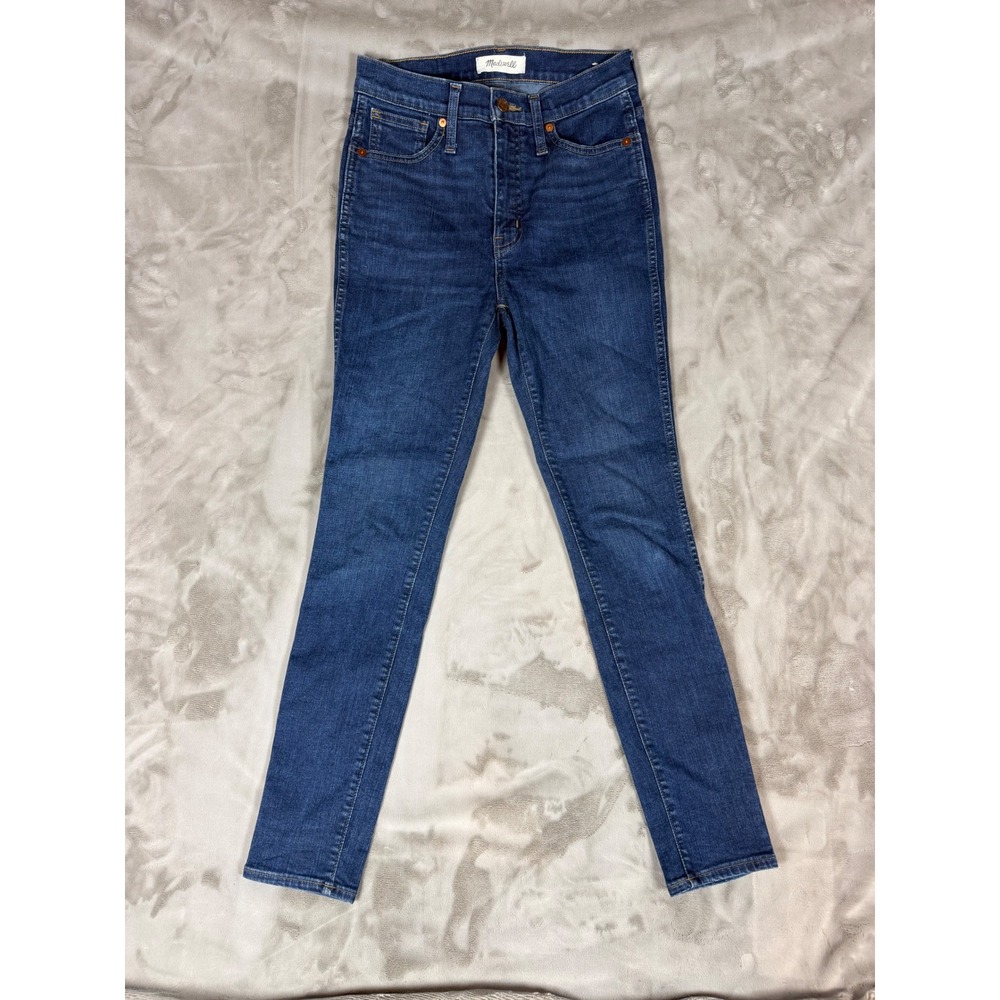 Madewell 10 High-Rise Skinny Jeans Women 26 Dark Indigo Blue Denim 0373